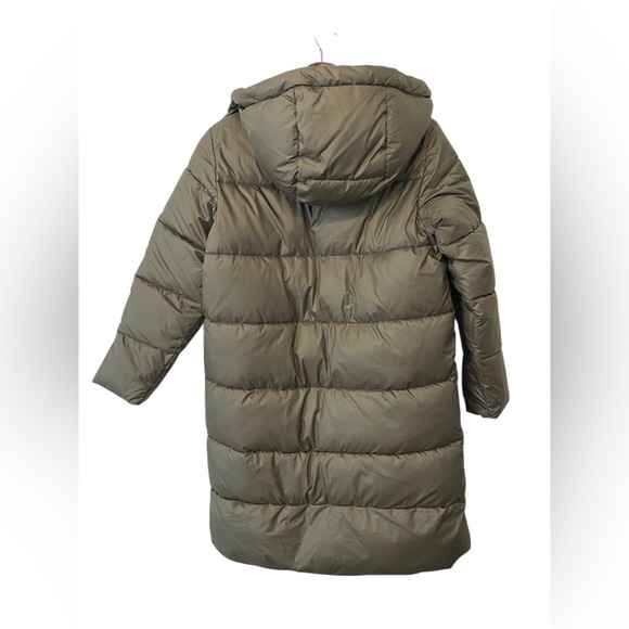 Women’s mango Green Puffer Coat Size XS Gorpcore Outdoor Minimalist Hooded - Picture 6 of 12